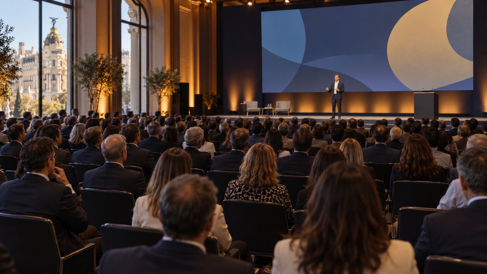 Vídeo y fotografía con un solo operador para eventos 1 Conferencia empresarial, ejemplo de vídeo y fotografía con un solo operador
