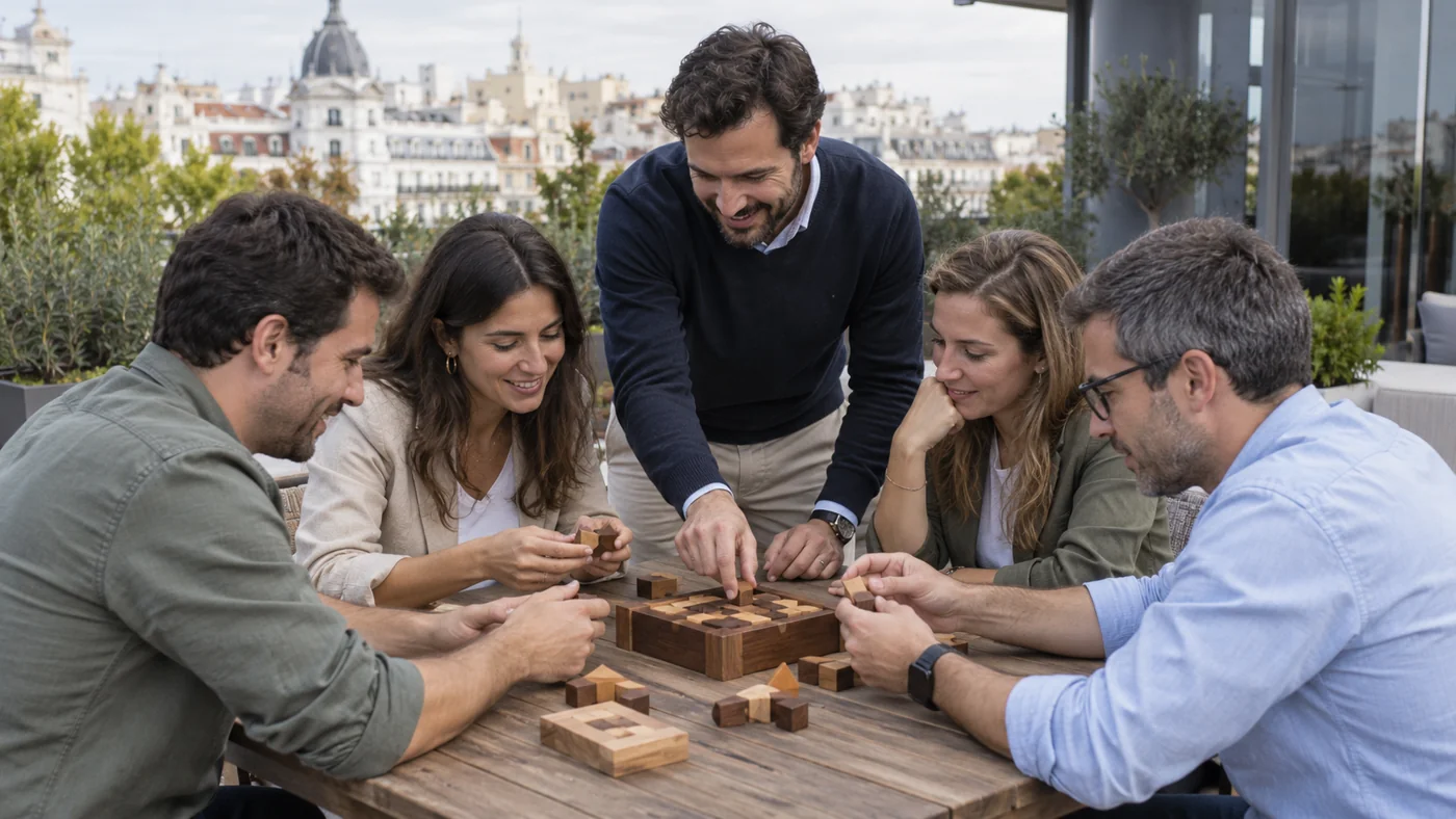 Vídeo de team building: la experiencia de tu equipo en imágenes 1 Vídeo de team building: la experiencia de tu equipo en imágenes — ilustración generada con IA