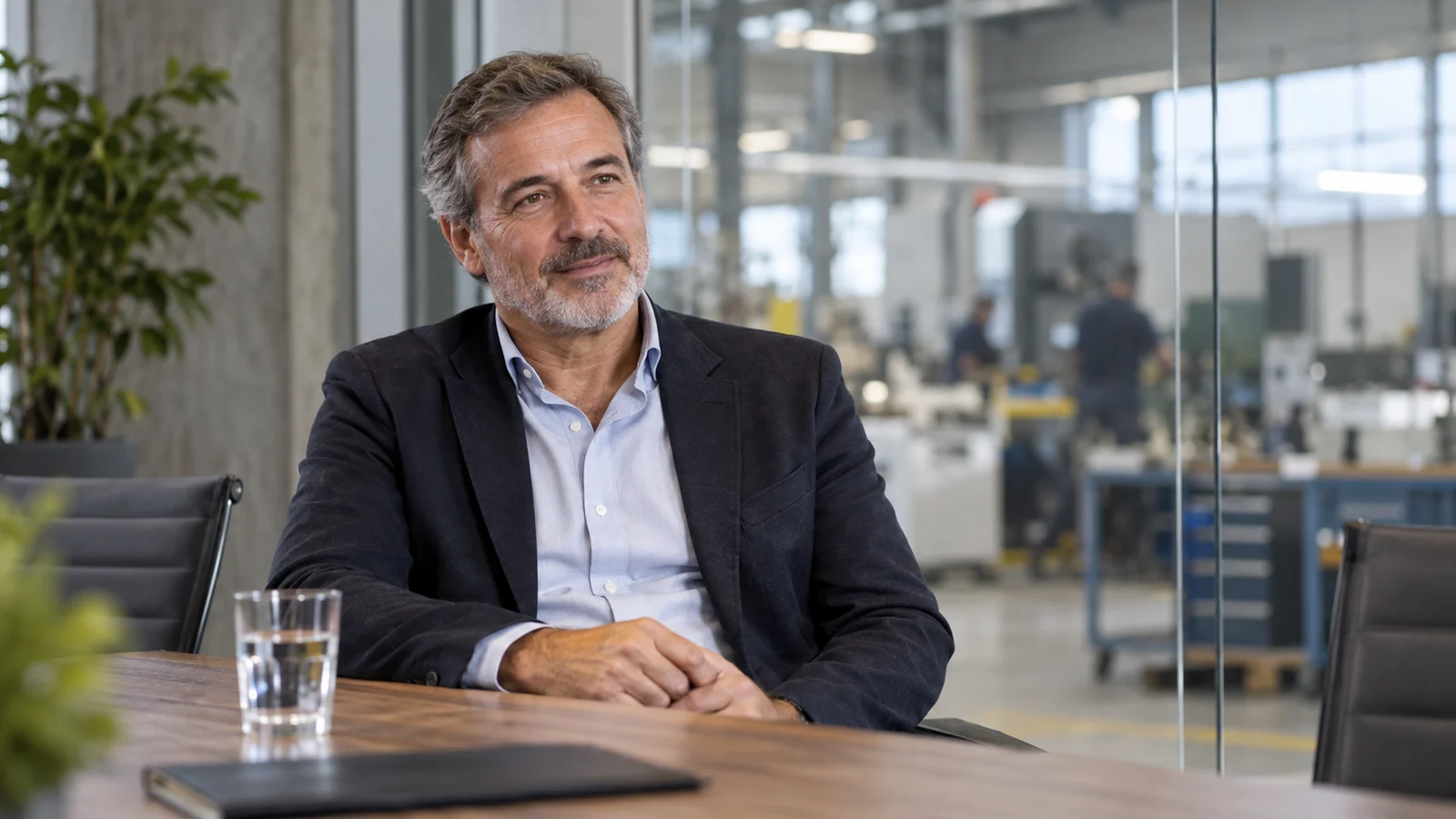 Vídeos testimoniales de clientes: historias que generan confianza 5 Entrevista empresarial para vídeos testimoniales de clientes — ilustración con IA